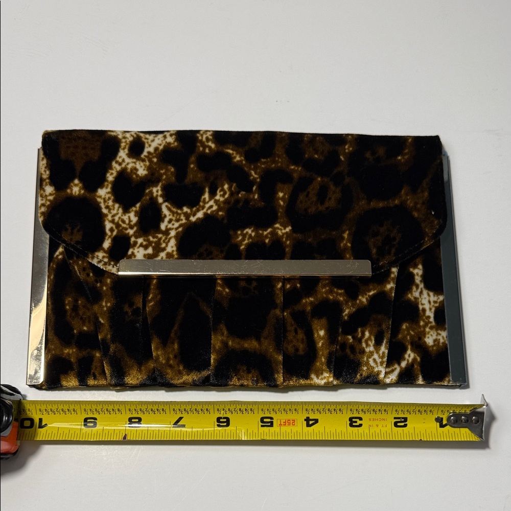 VENUS Cheetah Print Clutch with Gold Accent